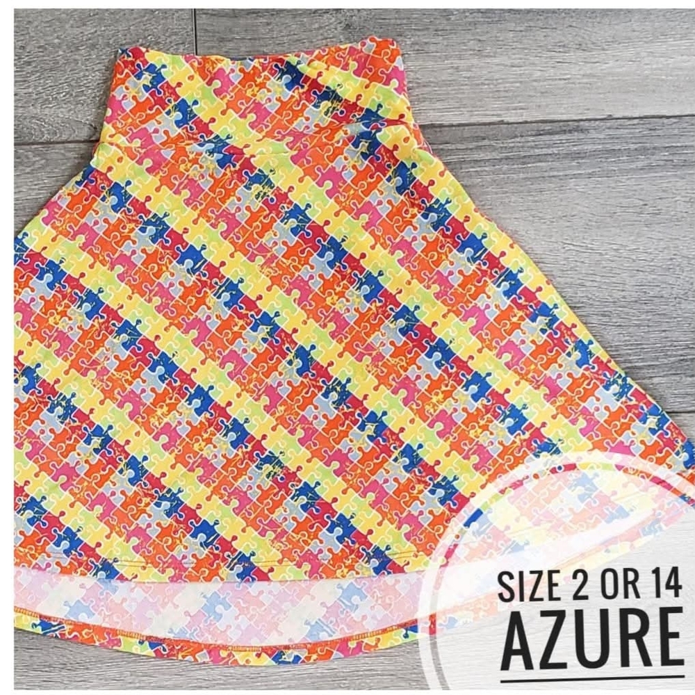 LuLaRoe Kids Puzzle Pattern Skirt - Multicolor